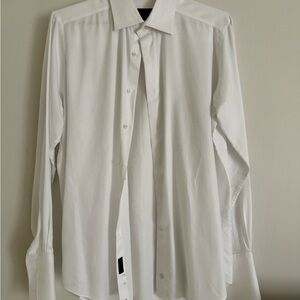 David Donahue White Tuxedo Shirt